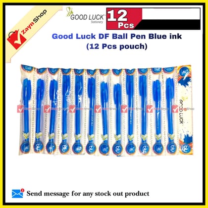 Good Luck DF Ball Pen Blue ink 0.6mm (12 Pcs pouch)