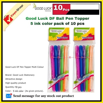 Good Luck DF Topper Ball Pen 5 ink Colors Pack of 10pcs