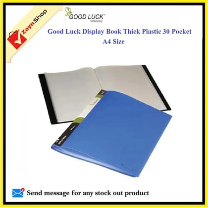 Good Luck Display Book 30 pocket Thick Plastic File Folder Display Presentation Book, A4 Size Random color 1pcs