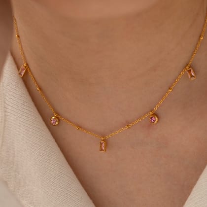 Pink diamond necklace gold