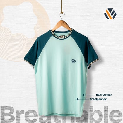 FYN TS 01 Premium Raglan Cut T-shirt Sky Blue & Sailor Blue