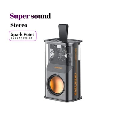 RECCI RSK-W30 Transparent Wireless Speaker with RGB Light- Black Color