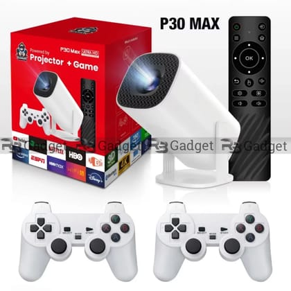 P30 Max Android 4K Projector + Video Game Console Combo