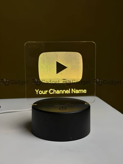 Customizable Youtube Logo Design Acrylic Multicolor Night Lamp