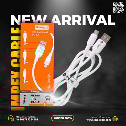Impex Super Fast Charging 3.0A Micro OD4.5 Cable Model-C-50