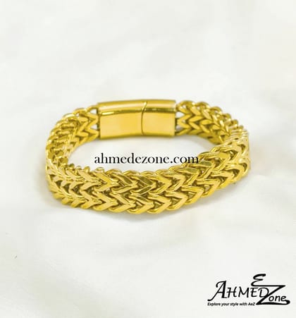 Double Row Titanium Steel Magnetic Buckle Bracelet (Golden Edition)