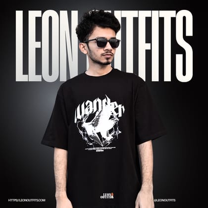 Men’s Oversized Heavyweight Drop Shoulder T-shirt in Black