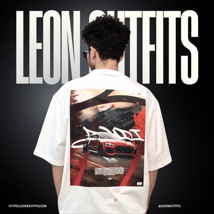 Men’s Oversized Heavyweight Drop Shoulder T-Shirt in White.