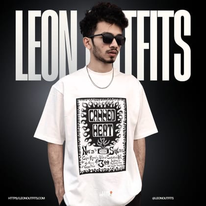 Men’s Oversized Heavyweight Drop Shoulder T-Shirt in White.