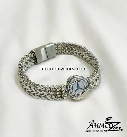 Men's Premium Quality Bracelet Double Row Silver Edition
