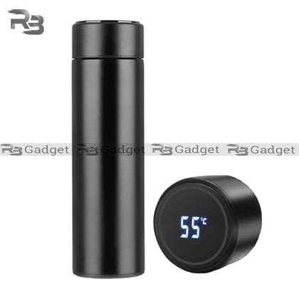 Modern Style Hot & Cold Flask With Led Temperature Monitor – Black Color