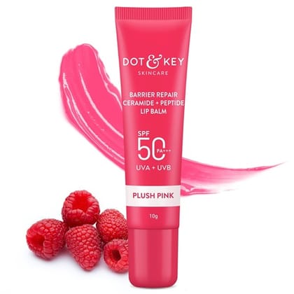 Dot & Key Barrier Repair Ceramide + Peptide Lip Balm 10g – Plush Pink
