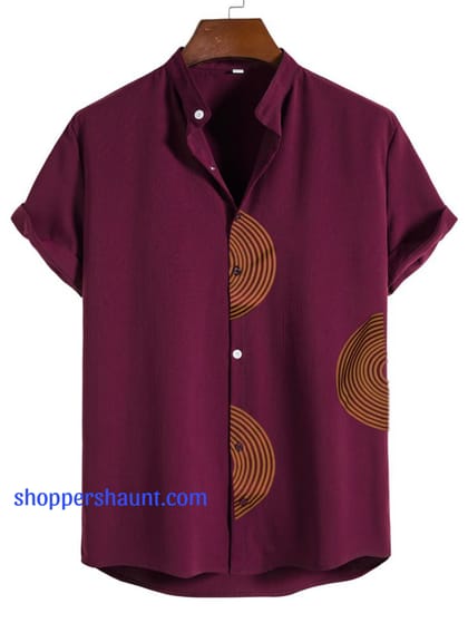 Trendy maroon half sleeve shirt
