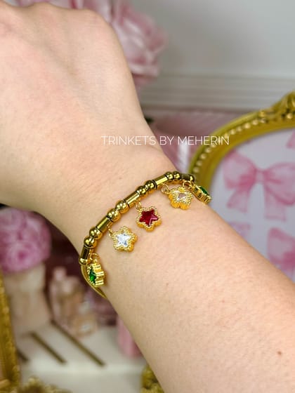 Multi color zircon charm bracelet