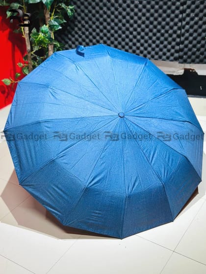 Premium 12-Ribs Automatic Umbrella With Flash Light – Blue