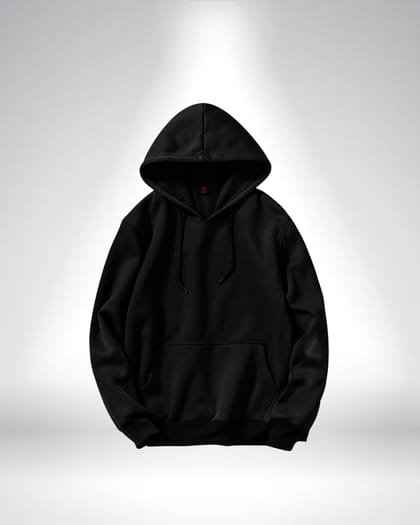 Premium Solid Black Hoodie