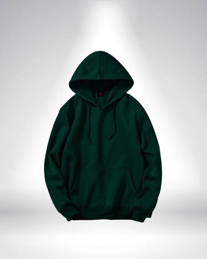 Premium Solid Bottle Green Hoodie