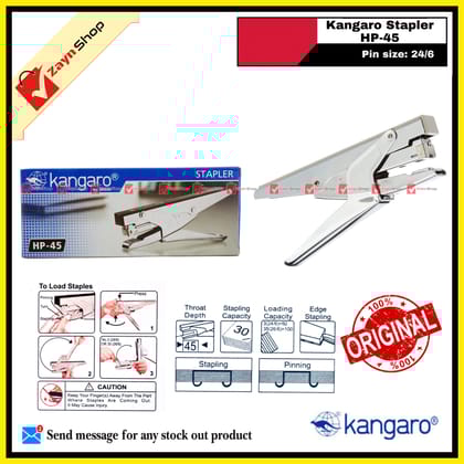 Kangaro HP-45 Stapler Machine Steel Body Random Color