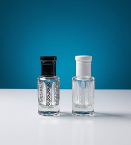 Empty Roll on Glass Attar bottle 12ml Round Shape Random color 1 pcs