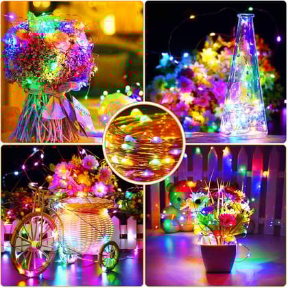 Multicolor 100Pcs Led Fairy Lights String Celebrations Party Decor & Gifts Decoration