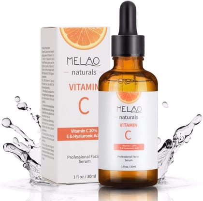Melao Naturals Vitamin C Facial Serum with Vitamin C 20% E & Hyaluronic Acid