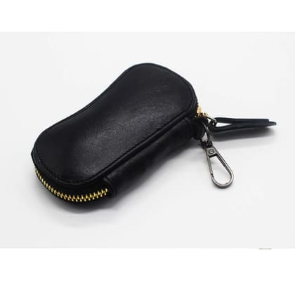 KroyShala Leather Key Ring Pouch – Multifunctional Black Wallet & Key Holder Box