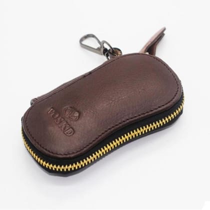 KroyShala Leather Key Organizer – Wallet Style Money Pouch with Key Ring – Chocolate Edition