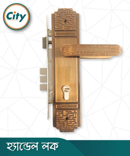 উচ্চ সুরক্ষার স্ট্যান্ডার্ড সাইজের হ্যান্ডেল লক প্রধান দরজার জন্য কফি রঙের দরজার লক Door Lock