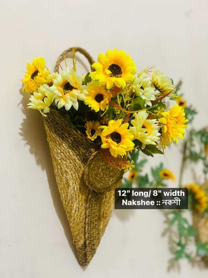 V Shape Planter With Yellow Sun Flowers