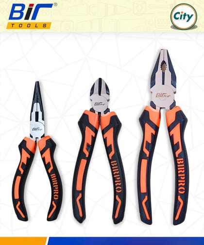 ৩ পিস প্লায়ারস সেট বির প্রো কালো নিকেল ক্রোমিয়াম স্টিলের পেশাদার মানের হেভি প্লাস সেট