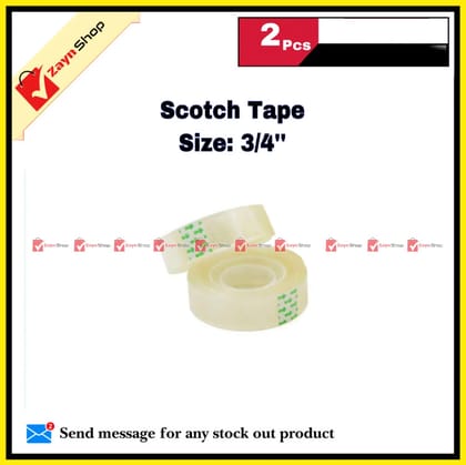 Scotch Tape Small Transparent 3/4" 0.75 inch 2 pcs