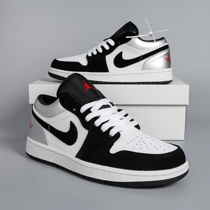 Air Jordan 1 Low SE 'White/Fire Red/Black/Matte Silver'