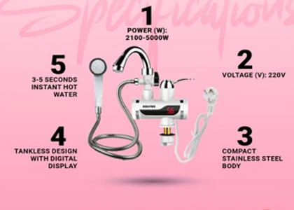 Hot Water Tap With Hand Shower For Wall Mount