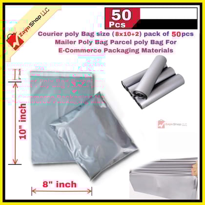 Courier poly Bag size (8x10+2) pack of 50 pcs Mailer Poly Bag Parcel poly Bag For E-Commerce Packaging Materials