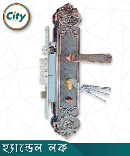 উচ্চ সুরক্ষা বড় আকারের হ্যান্ডেল লক অতিরিক্ত নব সহ প্রধান দরজার জন্য অ্যান্টিক রঙের দরজার লক Door Lock