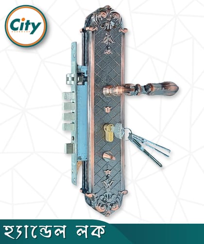 উচ্চ সুরক্ষার বড় আকারের হ্যান্ডেল লক অতিরিক্ত নব সহ প্রধান দরজার জন্য অ্যান্টিক রঙের দরজার লক Door Lock