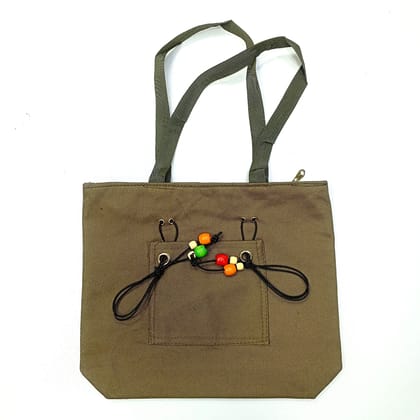 Beaded Boho Canvas Tote Bag