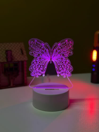 GearUP Acrylic Multicolor Night Lamp (Butterfly)
