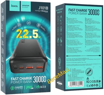 Hoco J101B 22.5W 30000MAH Dual Port Fast Charging Power Bank