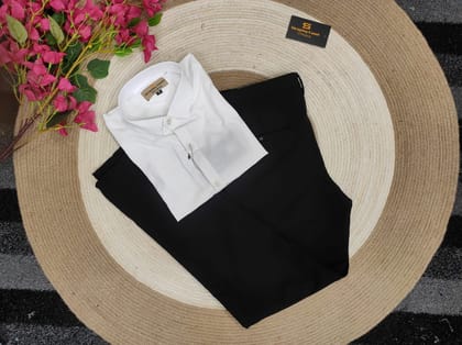 Formal black pant with white shirt -Combo