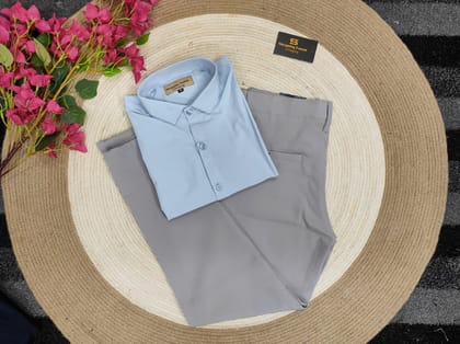Formal Ash pant with sky shirt
