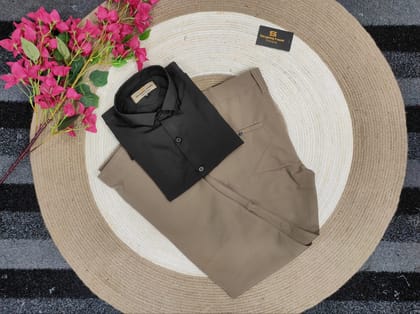 Formal Brown pant with dark brown shirt