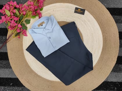 Formal Nevy pant with sky shirt