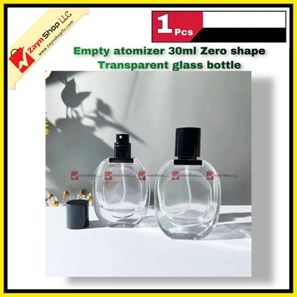 Empty atomizer 30ml Zero shape Transparent glass bottle 1 pcs
