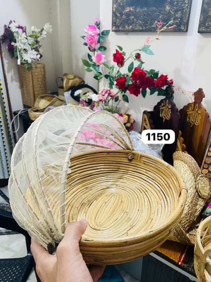 বেতের ওভাল শেপ নেট ট্রে সেট