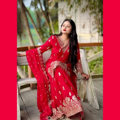 Royal Red Silk Bridal Lehenga