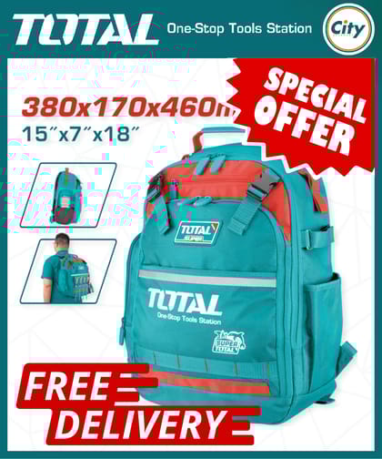 টুলস ব্যাকপ্যাক উইথ ৮ কেজি স্টোরেজ ক্যাপাসিটি TOTAL THBP02025
