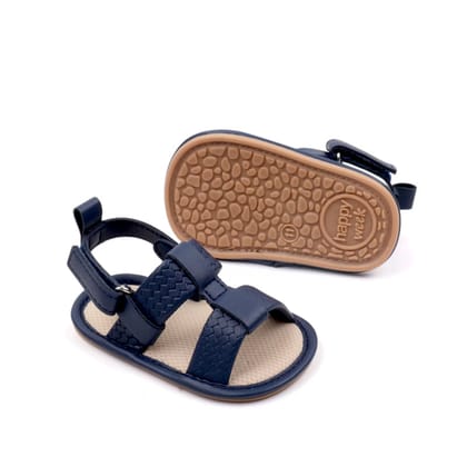 Baby Boy Woven Striped Sandals Anti Slip Soft Sole (6 to 18 Months)