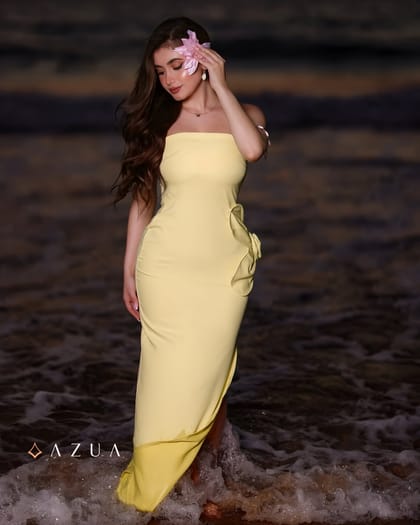 Butter Yellow Strapless Dress