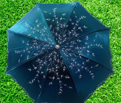 Ladies Fashionable And Elegant Anti Uv Sunshade Print Border Lace Umbrella